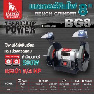 มอเตอร์หินเจียร 8 นิ้ว รุ่น BG8 SUMO