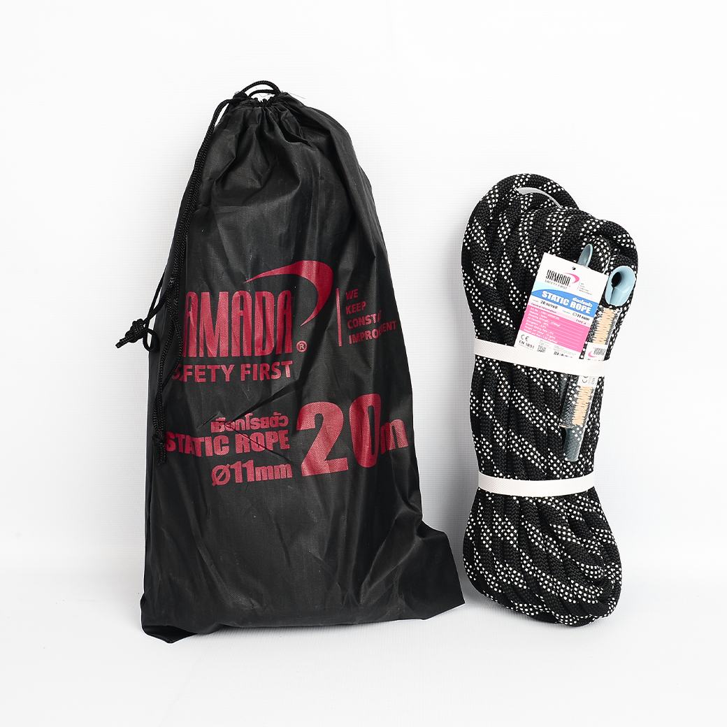 เชือกโรยตัว 20 เมตร YAMADA สีดำขาว ขนาด 11 มม.